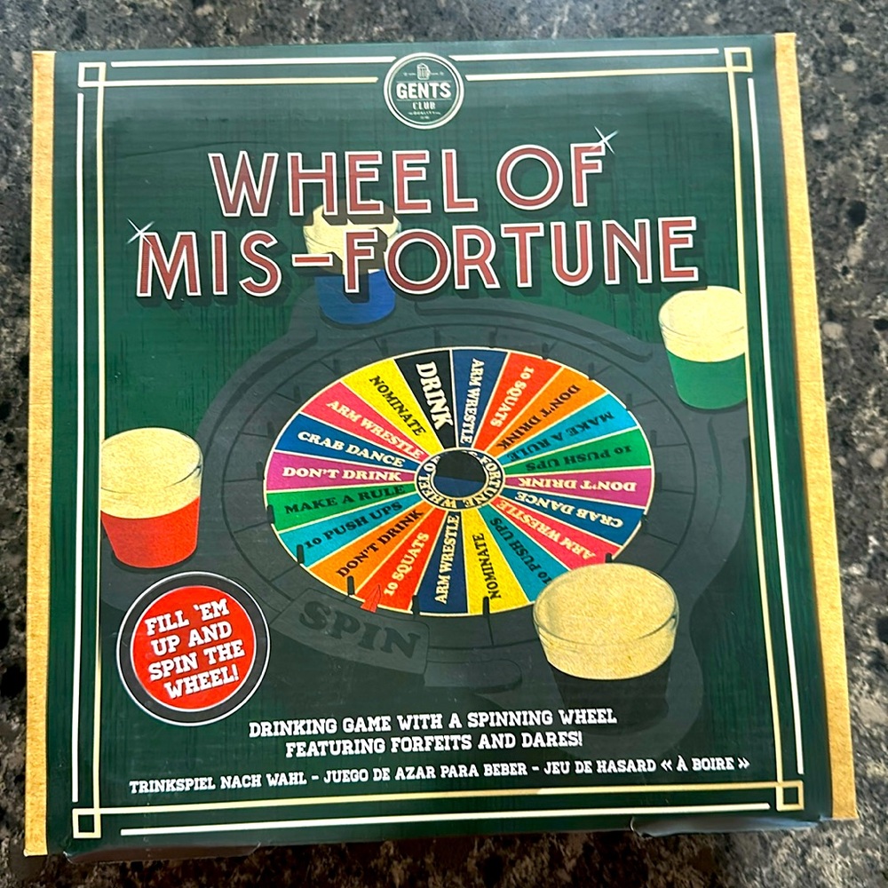 Wheel of  misfortune drinking game NEW unopened.